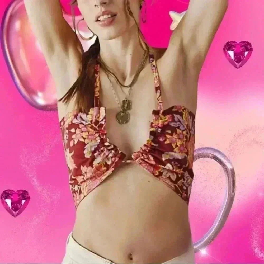 NWOT Free People Intimately Summer of Love Bandeau in Wine Size Medium